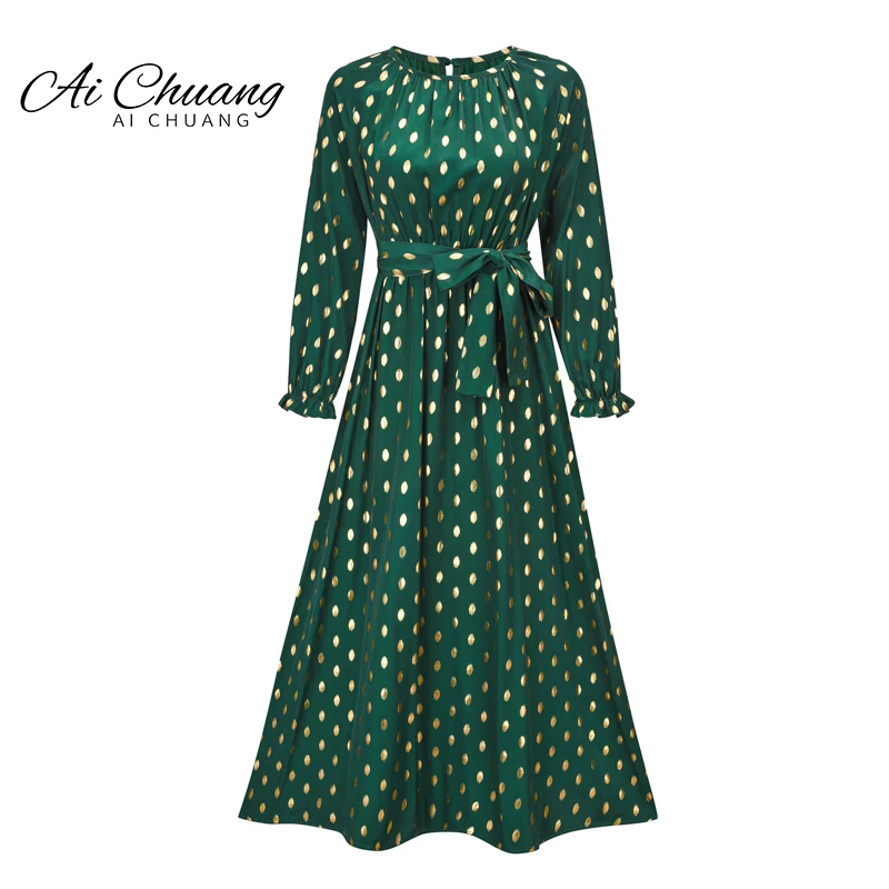 

2022 New Summer Long Skirt Women's XL Green Loose Plant Leaf Floral Print Slim Ruffle Short Sleeve Sen Holiday Party Robe