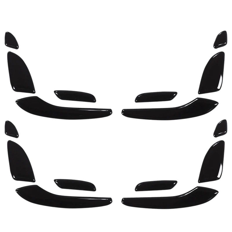 

16PCS Black Auto Car Door Seat Adjust Button Switch Cover Sticker Trim For Mercedes Benz E C GLC Class W213 W205 X253