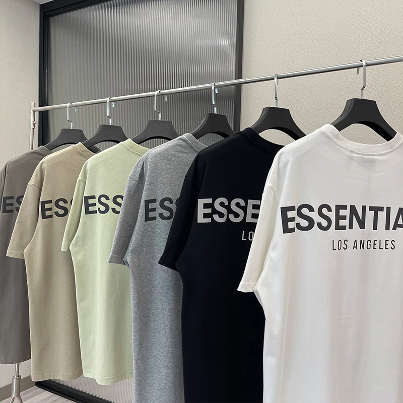 

Ss21 Summer New men's Essentials T-shirt Reflective Letter 100Cotton High Street short sleeve Hip hop Loose Unisex Oversize Tees