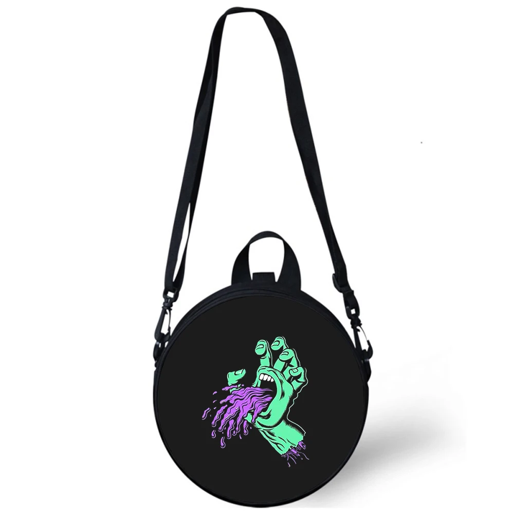 Santa Cruz Skateboards Art Child kindergarten Bag 3D Print Crossbody Shoulder Bags School Women Mini Round Bagpacks Rugtas Bag