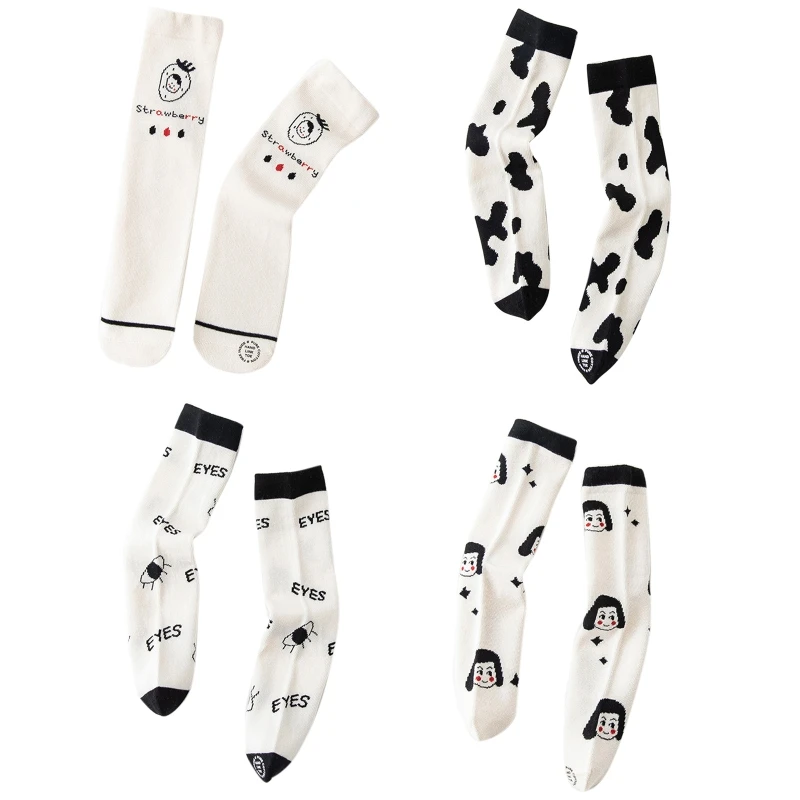 

Baby Children Kids Middle Tube Socks Cartoon Printed Spring Autumn Warm Stocking Knee High Tube Sox for Kids Boys Girls