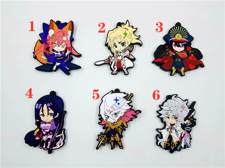 

Fate Grand Order Anime Rubber Keychain Key Ring Race Straps Cosplay