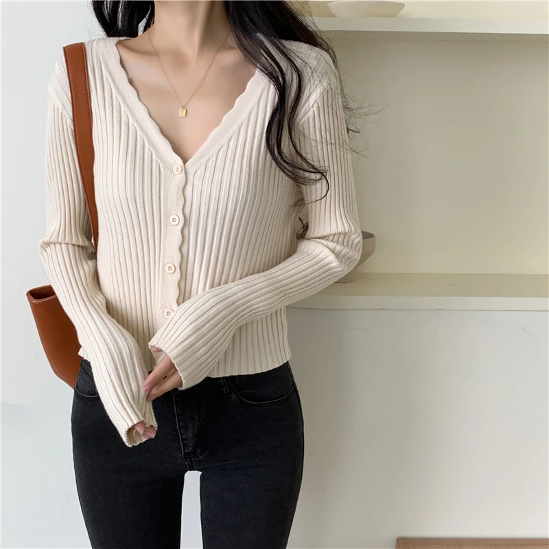 

Fall 2021 women new Hot selling crop top sweater cropped cardigan women korean fashion netred casual knitted ladies tops BPy9014