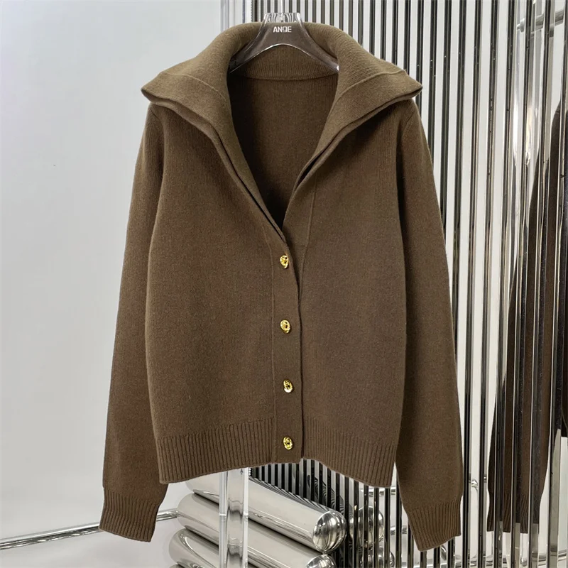 Кардиган для женщин 2024 осенний новый свитер однобортный тонкий женский топ с