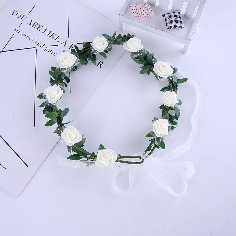 

Bridal Flowers Wedding Headband Flower Garland for Bride