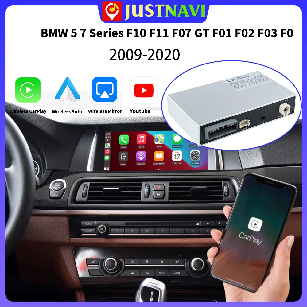 JUSTNAVI CarPlay for BMW 5 7 Series F10 F11 F07 GT F01 F02 F03 F04 2009-2020 CIC NBT EVO System Carplay Android Auto Mirror link