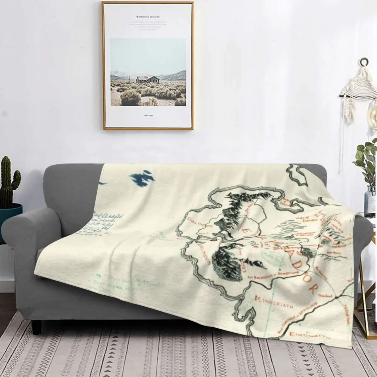 Tolkien карта средней земли одеяло покрывало клетчатое дизайнерское Одеяло детский