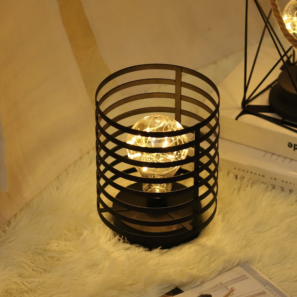 

Creative Wrought Iron LED Table Lamp Modern Bedroom Study Bedside Night Light Home Durable Bedroom Decoration Supplies