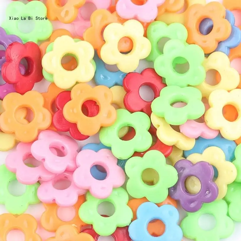 

XXFD Small Holes Flower Charm Bead Hollow Flower Charm Beads Set For Jewelry Making