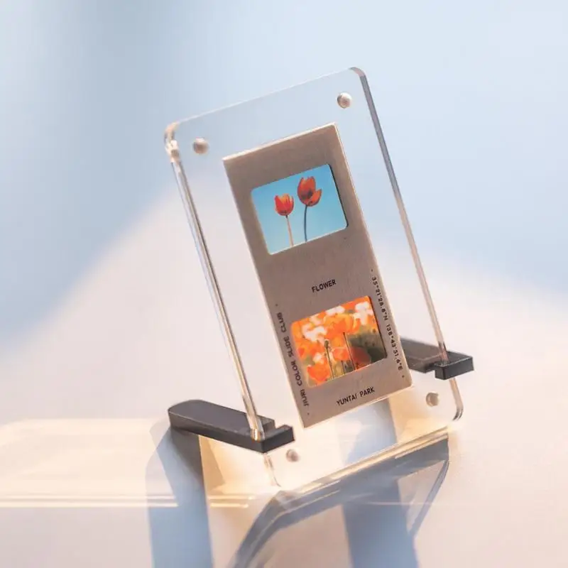 Прозрачная акриловая рамка для фотографий, магнитная двусторонняя фоторамка, держатель для фотокарт, настольное украшение, рамка для фотографий