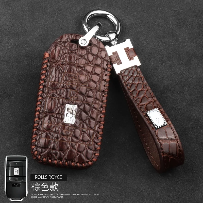 Чехол для ключей из крокодиловой кожи на заказ для Rolls Royce Curinan Phantom 2021 Gusteau, Высококачественная Мужская и женская сумка из натуральной кожи для автомобиля