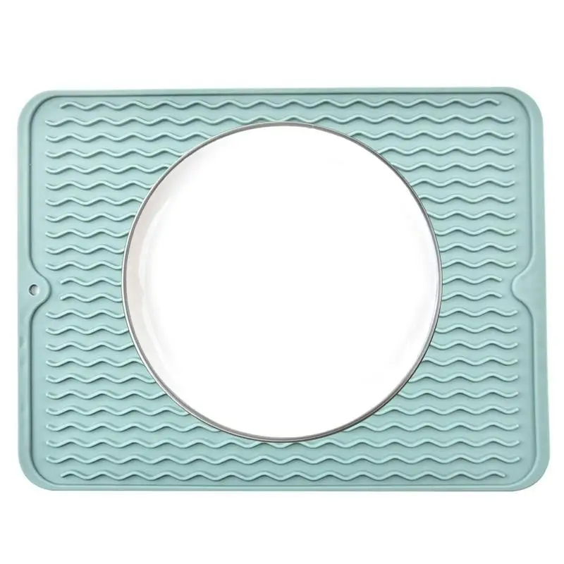 

Silicone Dish Drying Mat Large Silicone Drying Mats For Kitchen Counter Easy Clean Drainboard Mat Non-Slip Dish Drainer Pad For