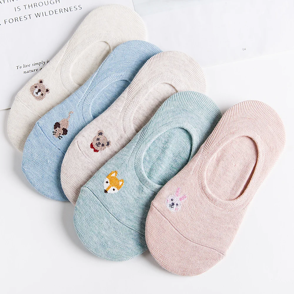 5 пар/лот Harajuku забавные женские носки с собачкой милые короткие для девочек