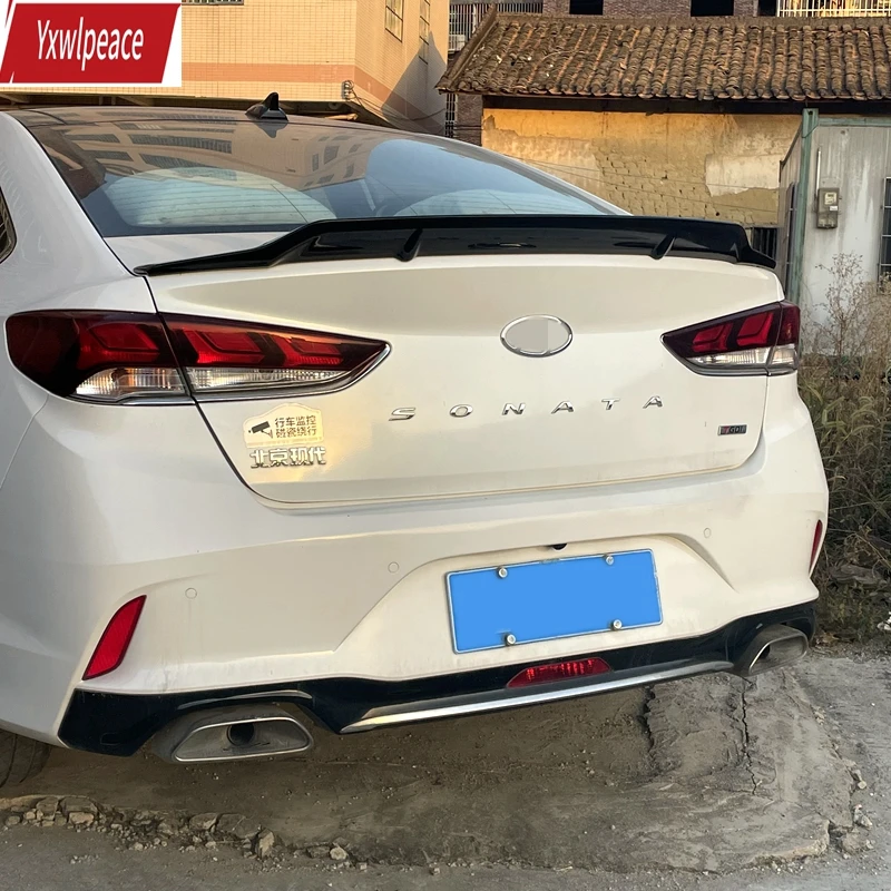 R Style Настоящее углеродное волокно/ABS глянцевый черный Rerar багажник губа спойлер