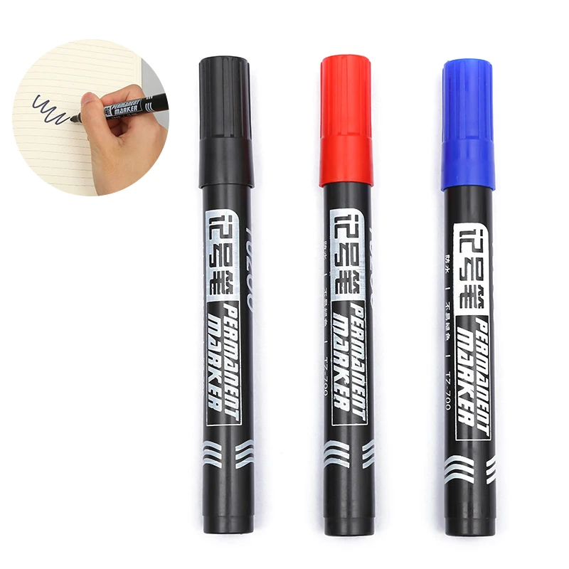 

Перманентный маркер-ручка, водонепроницаемые чернила, тонкие точки, черные, синие, красные масляные чернила, 10 шт.