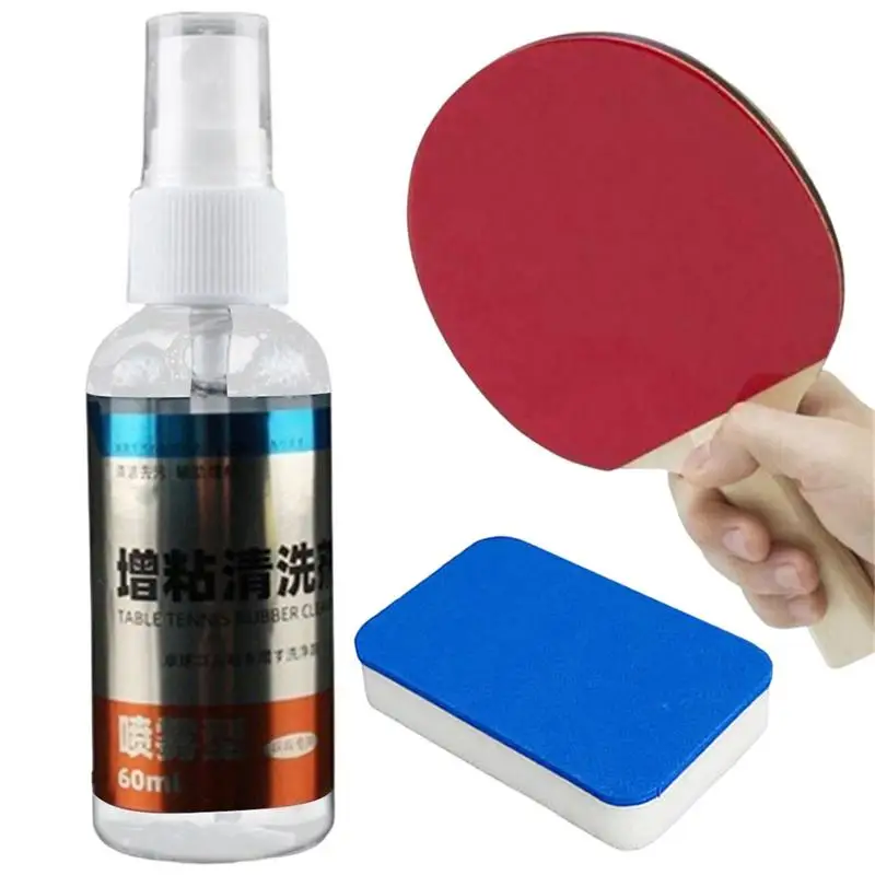 

Средство для очистки ракеток для настольного тенниса, 60 мл, с двусторонней губкой, мощное средство для очистки резины для настольного тенниса, аксессуары для предотвращения старения