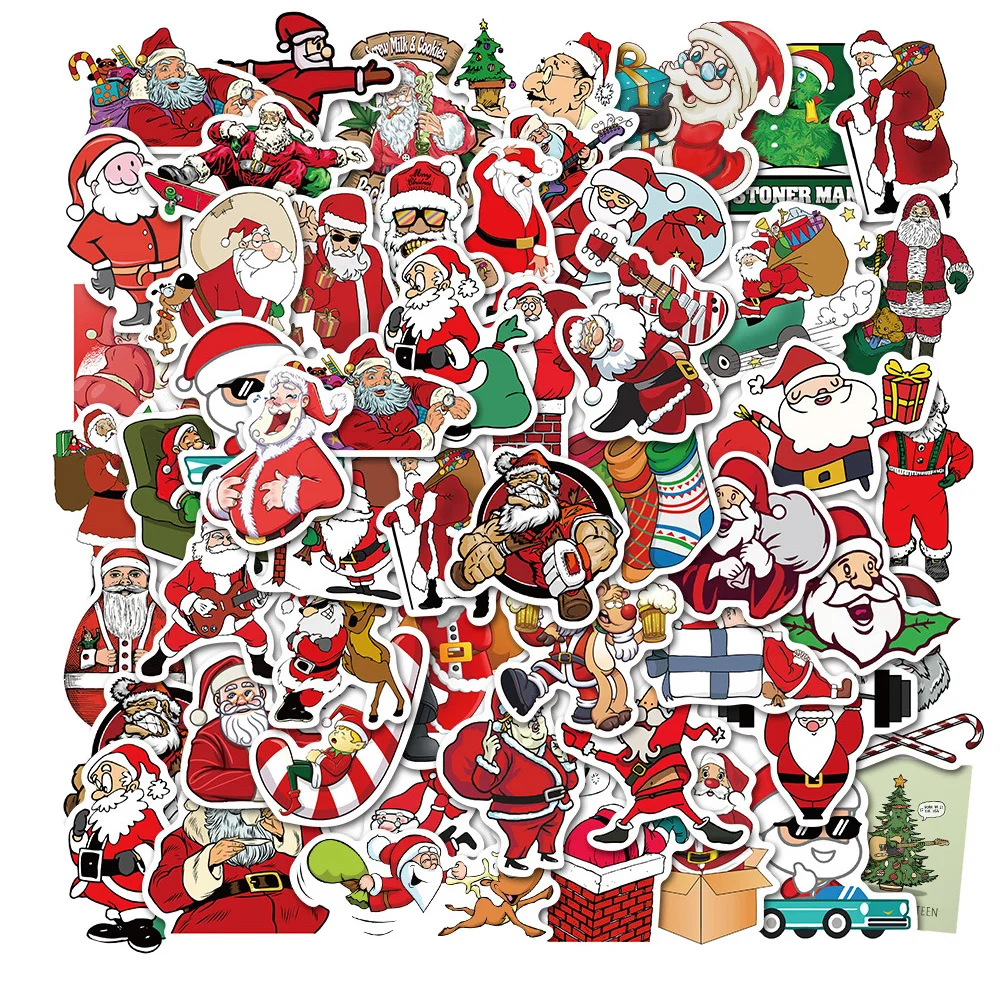 

Stickers Sticker Water Bottlesanta Claus Christmas Elf Favor Party Theme Teenscartoon Snowman Holiday Decal Laptop Luggage