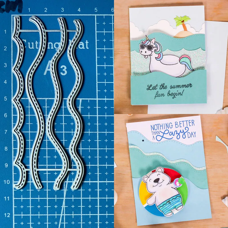 4 шт. металлические пресс-формы в виде волны |