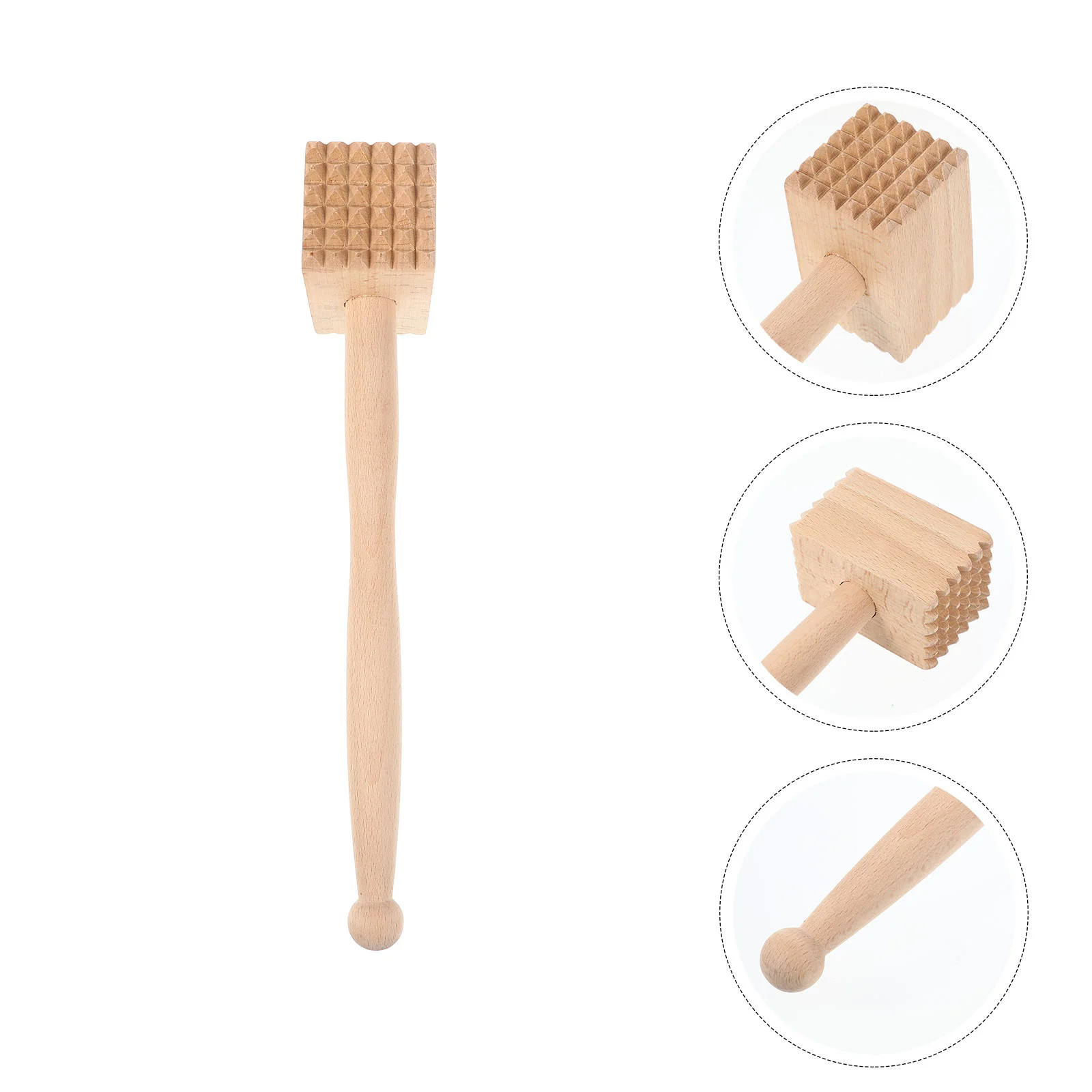 

Meat Hammer Tenderizer Mallet Steak Beef Pounder Wooden Kitchen Chicken Pork Cuber Tool Softener Manual Butcher Bbq Tenderising