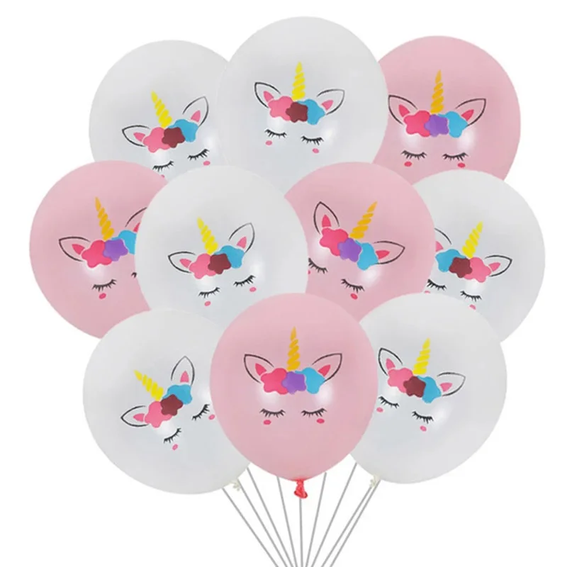 10 шт./лот шары в виде головы единорога принадлежности для вечерние латексные