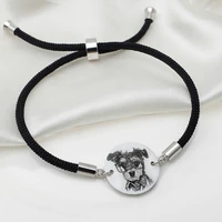 personalized pet portrait photo braceletmemory bracelet with picturecustom photo jewelryphoto charm adjustabledog lover gift