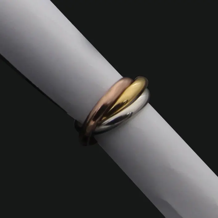 

2022 New Classic 3 Rounds Ring Sets Women Stainless Steel Wedding Engagement Female Finger Jewelry