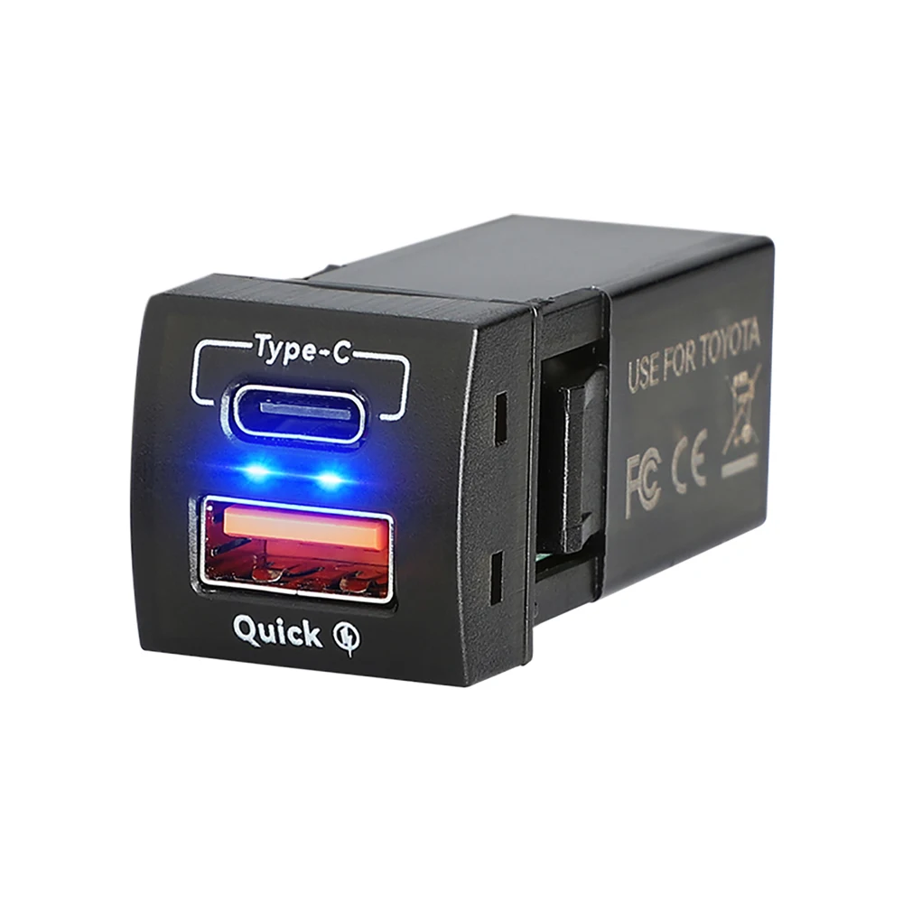 

Быстрое зарядное устройство 48 Вт QC3.0 USB Type-C PD 12 В для Toyota Corolla, автомобильные аксессуары для мобильных телефонов, адаптер розетки, быстрая зарядка