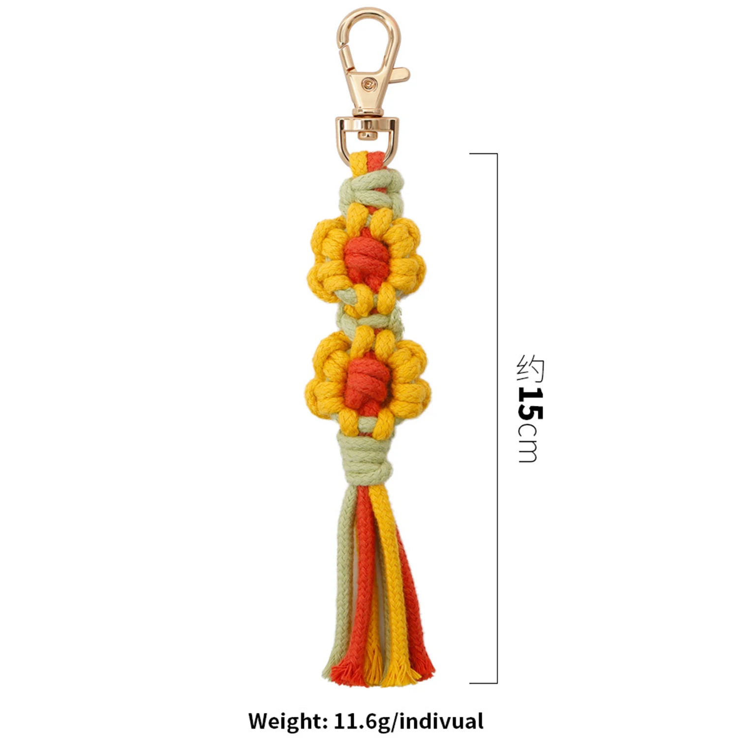 1Pcs Daisy Flower Key Chain Tassel Bohemian Style High-End DIY Hand-Woven Tassel Key Ring Keychain Bag Pendant Accessories