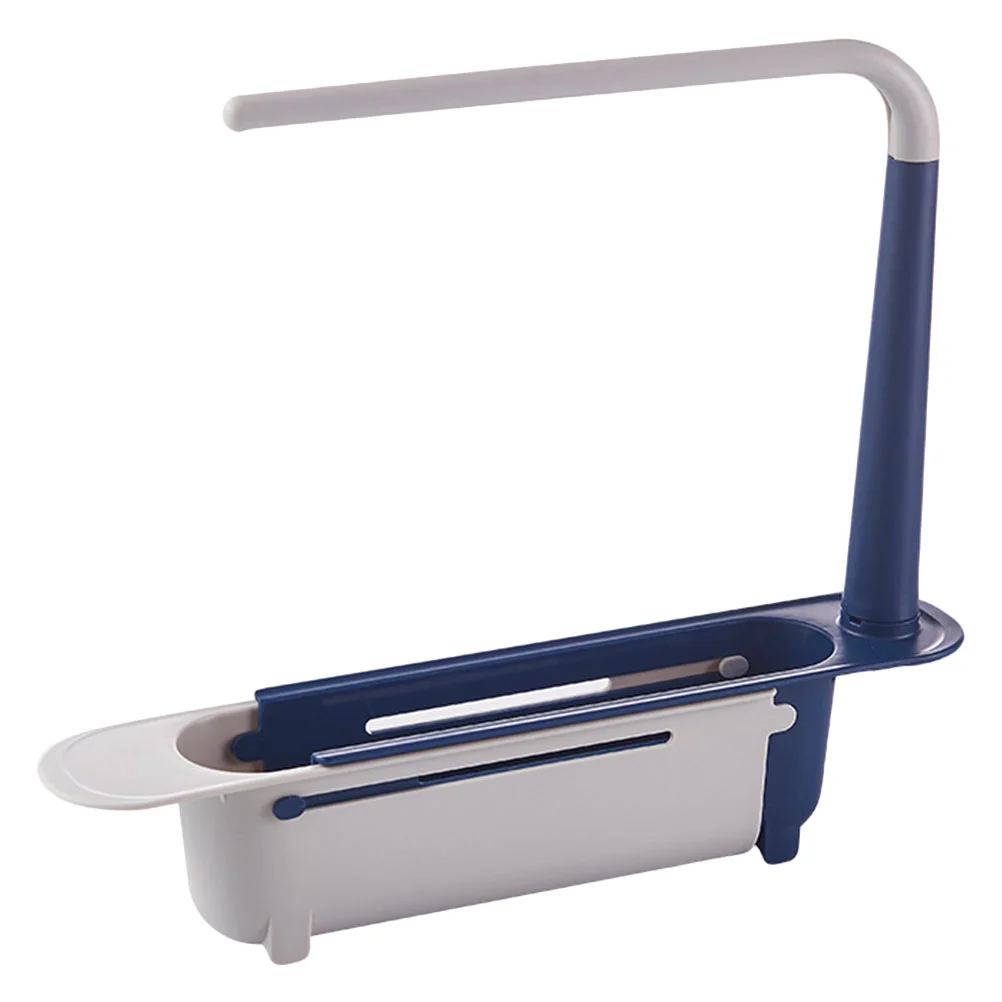 

Dish Tray Drying Rack Sink Telescopic Basket Sponge Holder Plastic Shelf 24X6X27CM Stand Draining Blue Pp Baby