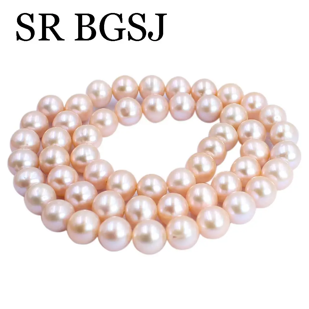

Free Shipping 7-8mm 15inch 52pcs Pink Purple 3A Round Freshwater Natural Pearl Spacer Diy Necklace Beads Strand