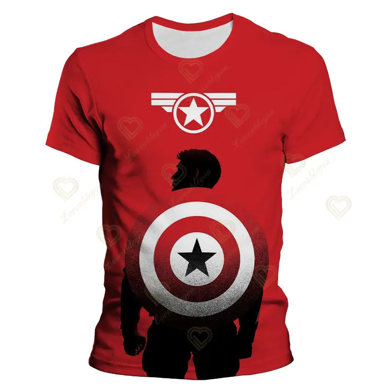 

Marvel Movie Avenger 3D Print T-shirt Men's Clothes Superhero Captain America T Shirt Summer Kids Girls Boys Tees Tops