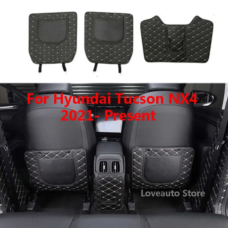 

For Hyundai Tucson NX4 2021 2022 Car All Inclusive Rear Seat Anti-Kick Pad Rear Backrest Seats Cover B Pillar Protective Mat