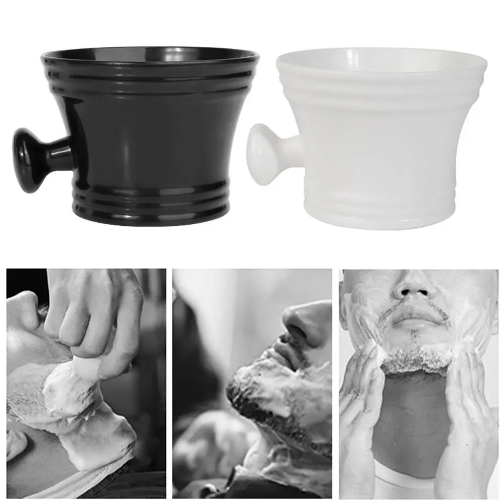 

Пластиковая бритва, практичный парикмахерский инструмент, ручка, лоток для пузырей, белая/черная чашка для мыла для бритья дома