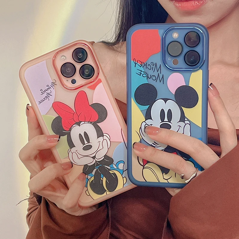 

Disney Color Mickey Minnie Mouse Phone Case for iPhone 11 12 13 mini pro XS MAX 8 7 Plus X XR Cover