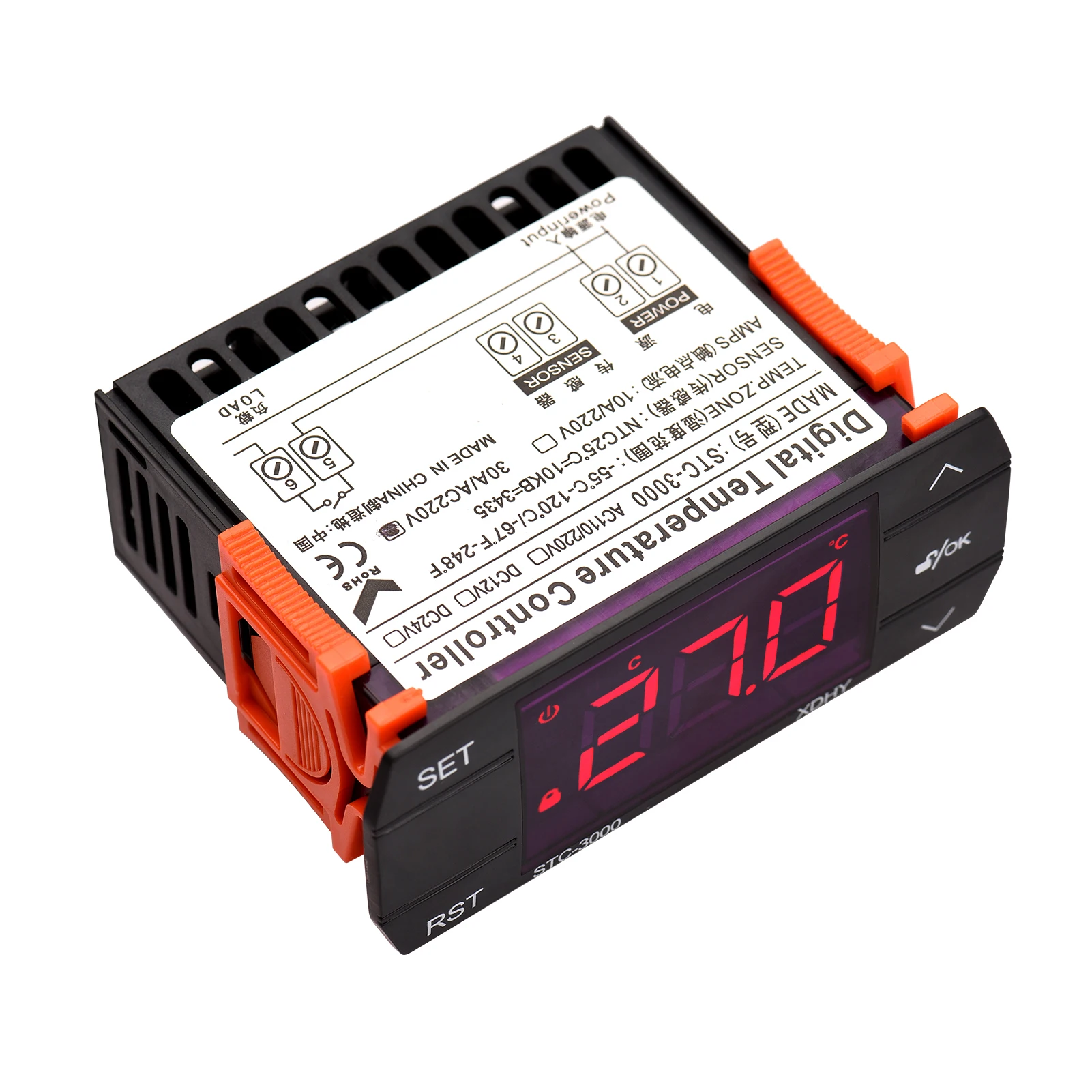 

30A Digital Temperature Controller STC-3000 Intelligent Temperature Regulator AC 220V Refrigerator Thermostat