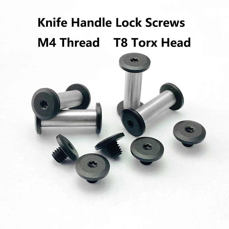 

10 Sets 5MM Hole 416 Stainless Steel Material Knife Handle Make Lock Screws M4 Thread T8 Torx Head Nail Fastener Piece Spindle