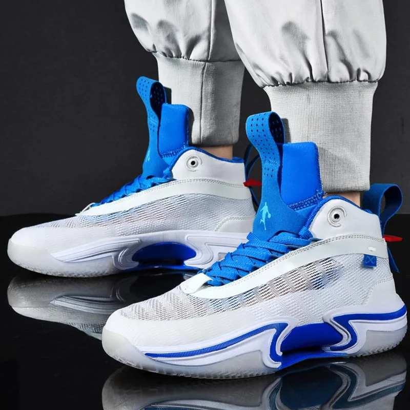 Баскетбольные кроссовки для мужчин и женщин высокие Нескользящие Спортивная