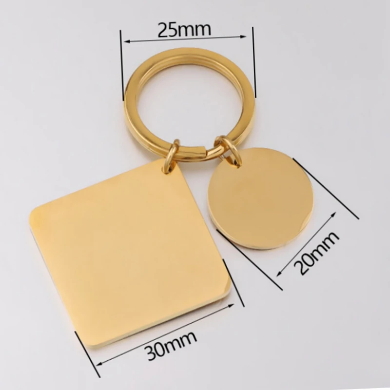 10 шт. квадратные брелоки из нержавеющей стали |