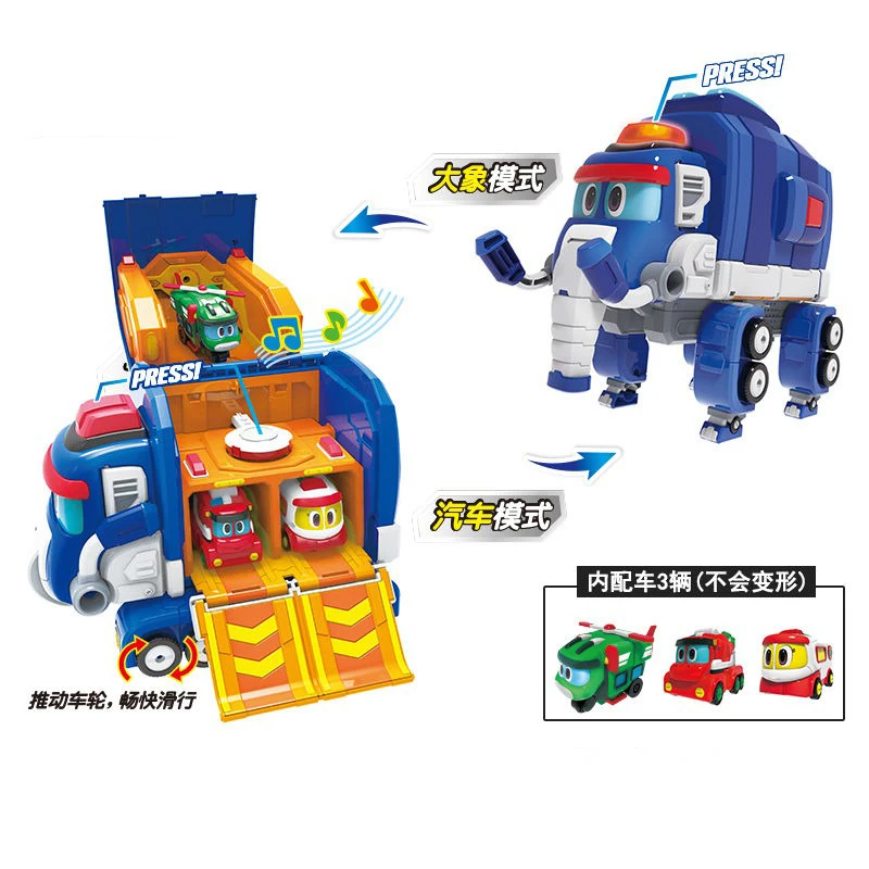 Фото Горячая новинка: Фигурка-трансформер Gogo Dino Car Rex Ping Tomo, робот-динозавр, игрушка-подарок №2