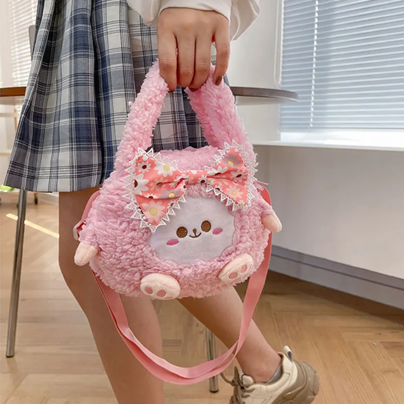 Plush Tote Handbags Cartoon Cute satchel Fashion Phone Coin Crossbody Bag Toy For Children Messenger Bag Plush Bag Girls Bag