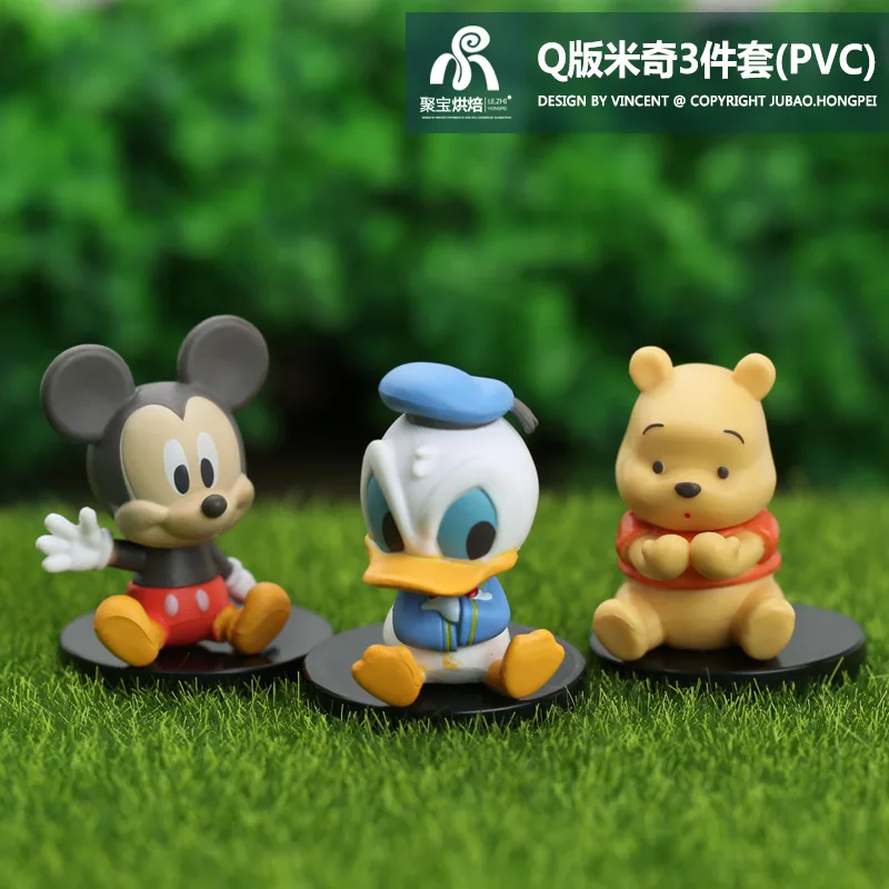 

Аниме фигурки Q Version, Микки Маус, Дональд, Дак, пух, медведь, экшн-фигурки, модель куклы, украшения для автомобиля, детские игрушки