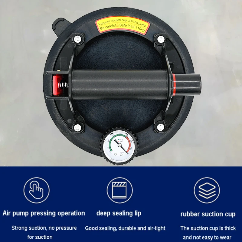 

2022 250 KG with Pressure Gauge Vacuum Suction Cup 8 Inch Heavy Duty Vacuum Lifter for Granite Tile Glass Manual Lifting Lifting