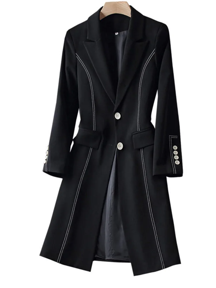 Women's autumn jacket Fashion Casual Long Coat Ladies Office Wear Winter Elegant Female Blazer Oversize