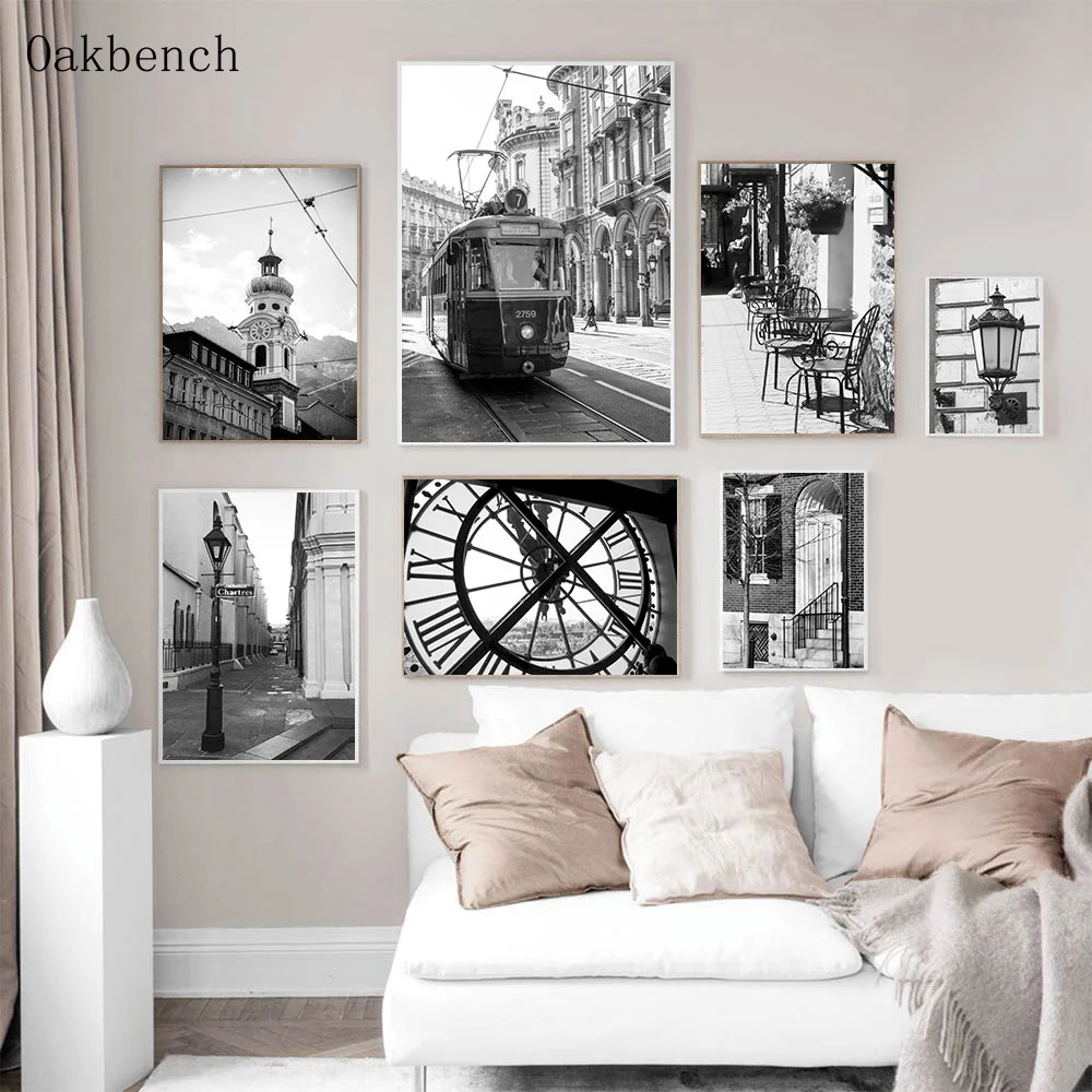 

Black And White City Wall Art Canvas Painting Street Car Posters And Prints Nordic Fashion Wall Pictures For Living Room Decor