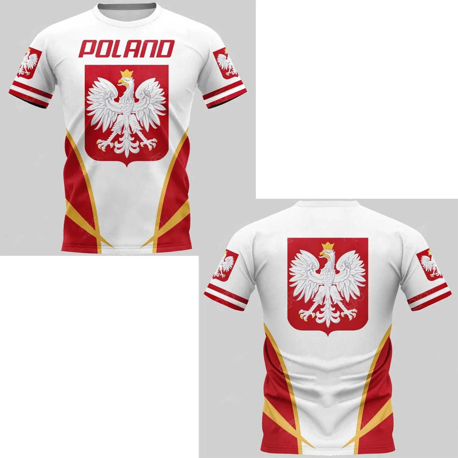 

New Polish Flag T-Shirt Polish Coat Of Arms Short Sleeves Personality Fashion Printing T -shirt Oversized T-shirt Streetwear