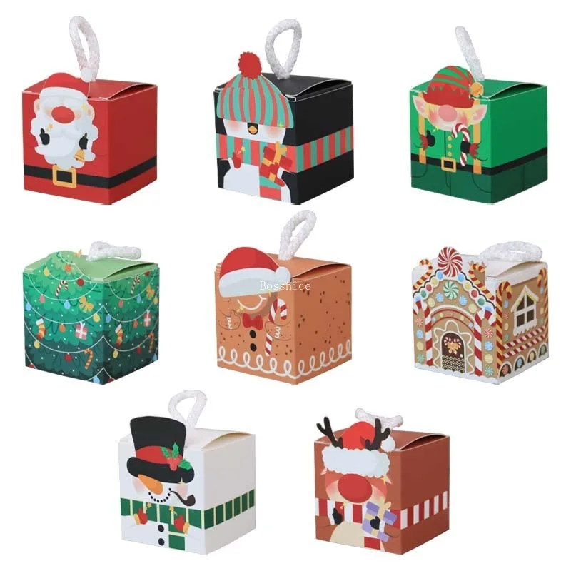 Cartoon Gingerbread House Cookie Gift Packaging Box 2024 Xmas New Year Party Decor Xmas Tree Ornament