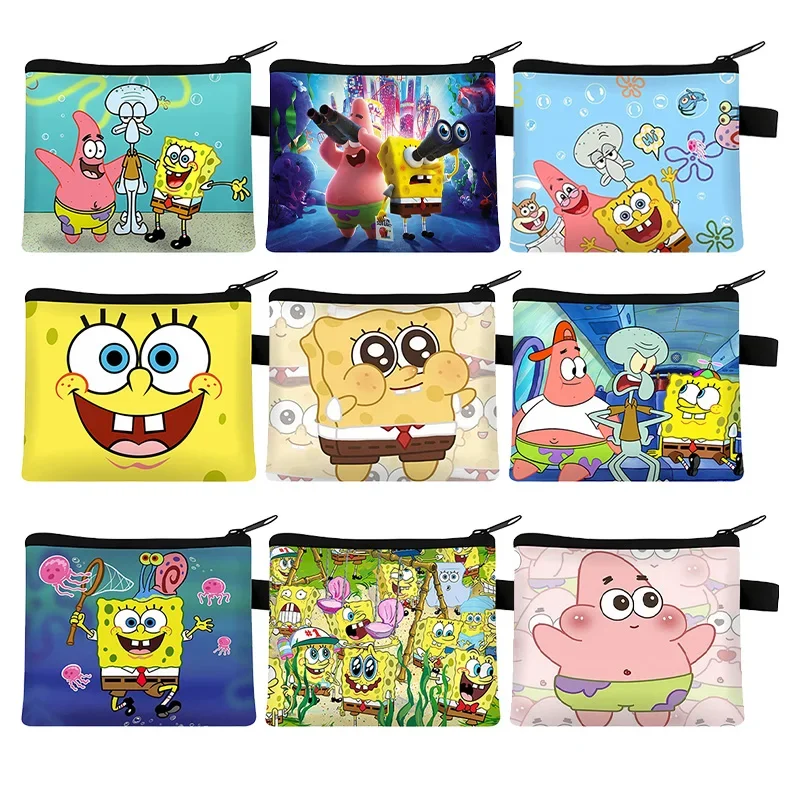 Кошелек для монет в стиле губки боба с мультяшным рисунком