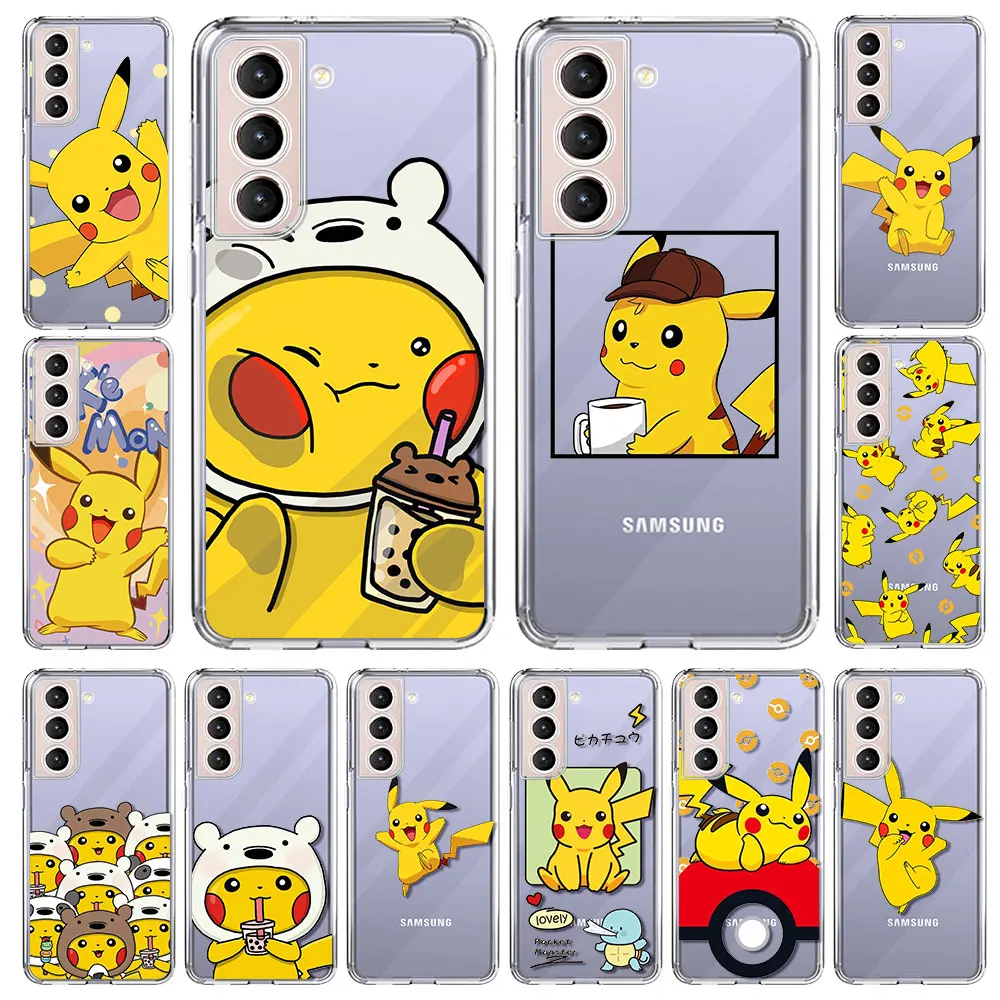 

Pokemon Case For Samsung Galaxy S20 FE S22 S21 Plus S10 S9 Note 20 9 10 Lite Transparent Soft Phone Cover