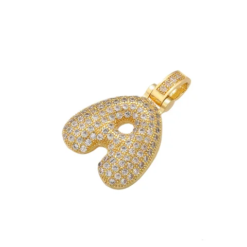 Zhukou delicado e gordo 26 Pingente de letra colorida de ouro para mulheres feitas à mão Brincos de jóias DIY de colar de jóias Modo: VD614