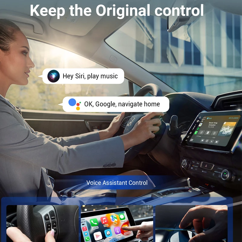 OTTOMOTION Беспроводной адаптер CarPlay Android Auto Встроенный Youtube/Netflix/Spotify/IPTV Ai Box для
